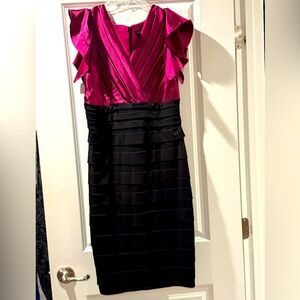 Elegant Pink and Black Women's Dress